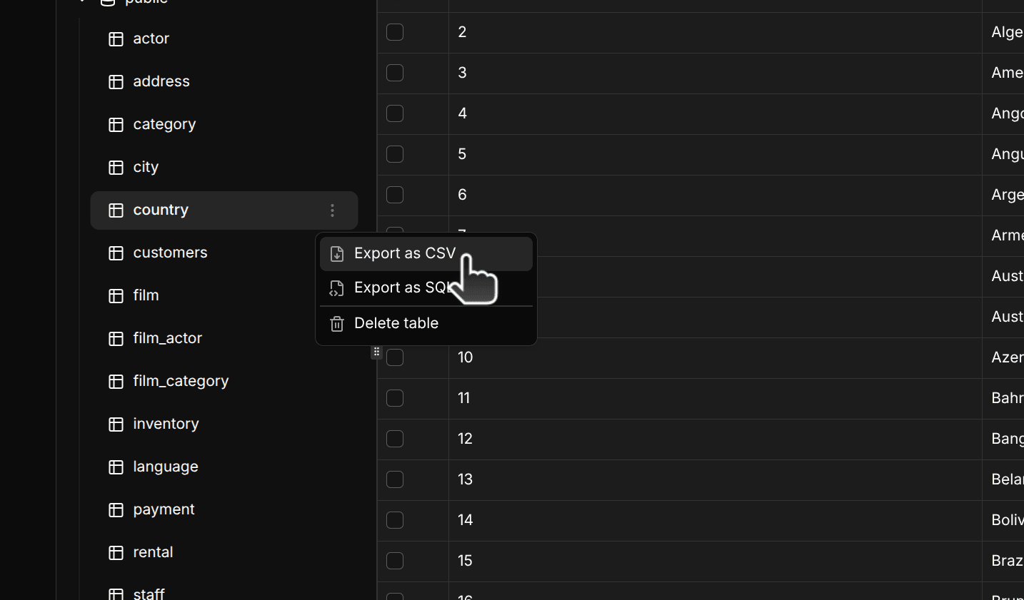 Flexible Data Export