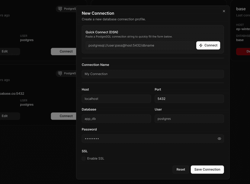 Clean Db Desktop DBDesk - The cleanest database management tool | DBDesk